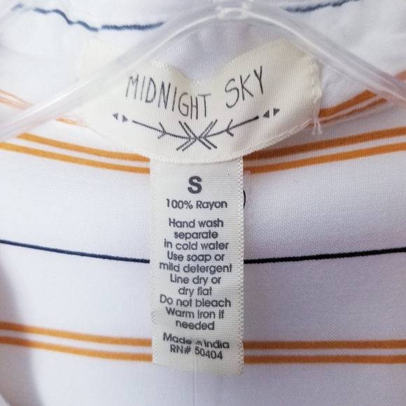 Midnight Sky Shirt Women Size Small  Stripes Long Sleeve - Picture 2 of 7